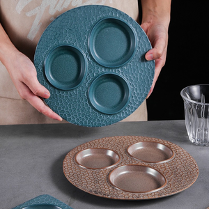 Piatto ecologico in ceramica verde per ristoranti collezione <span class=keywords><strong>di</strong></span> piatti Gourmet in porcellana <span class=keywords><strong>di</strong></span> Plato de Ceramic - Product Image 1