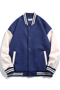 Chaqueta universitaria de lana y poliéster personalizada para hombre, estilo bombardero de béisbol, a prueba de viento, manga completa con botones, ropa de abrigo universitaria - Product Image 3