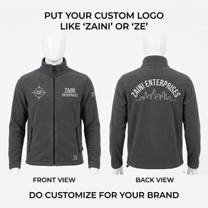 240g Premium Polar Fleece <b>Jacket</b> Soft Warm Full Zip Charcoal Custom Embroidery Embossed Front Logo Unisex Waterproof Breathable - Product Image 1