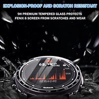 Protecteur d'écran trempé 9H anti-rayures pour Garmin Fenix 8 7 43mm 47mm 51mm Forerunner avec cadre d'installation à alignement automatique