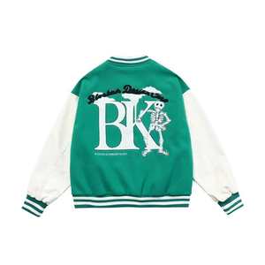 Chaqueta Bomber de Béisbol Vintage para Hombre, Chaqueta Universitaria con Mangas de Cuero y Bordado de Chenilla Personalizado OEM al por Mayor - Product Image 5