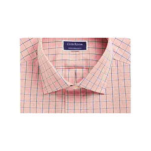 Camicia da Uomo Classica Elasticizzata in Tessuto Popeline Rosa a Quadretti con Colletto a Punta Taglia XL (18X34-35) - Product Image 2