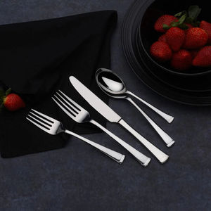 Ensemble de couverts en métal décoratifs classiques ensemble de couverts de 5 pièces en acier inoxydable polonais miroir fabriqué Designer fantaisie cuillère fourchette et couteau - Product Image 3