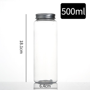 Bouteille de thé avec logo personnalisé 300ml-750ml Récipient en plastique PET avec bouchon en aluminium Trou de paille Conception de bouteille de citrouille pour récipient de boisson - Product Image 5