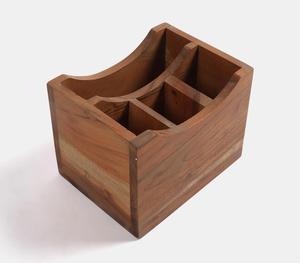 OEM classique Table en bois d'acacia organisateur Caddy fait à la main bas quantité minimale de commande personnalisé vente directe en ligne supports de stockage supports accessoire - Product Image 3