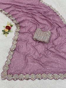 Indian Boutique Designer Elegante Fancy Faux Georgette Saree Exclusivo Elegante Blusa Étnica Última Moda Ropa de Fiesta Nupcial - Product Image 3