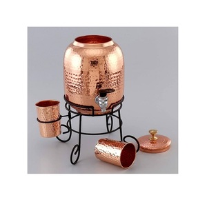 Handcrafted copper <b>water</b> <b>dispenser</b> <b>for</b> healthy hydration and improved digestion with authentic Indian artisan crafted style - Product Image 2