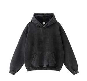 Logo personnalisé de haute qualité unisexe noir lourd sweats à capuche d'hiver 100% coton écologique anti-boulochage pull en éponge française - Product Image 4