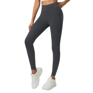 Leggings d'été tricotés taille mi-haute pour femmes en coton biologique et bambou, écologiques et respirants, pour le yoga, vente en gros, commande en gros - Product Image 6