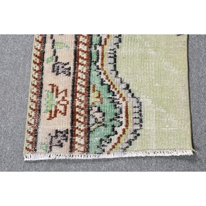 Alfombra turca Vintage 150cm X 290cm verde Beige estilo bohemio Patchwork lana látex rectángulo pasillo diseño para su espacio - Product Image 3