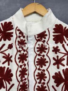 Suzani de algodón indio hecho a mano, chaqueta Bohemia con acabado corto bordado, cuello levantado, patrón Floral, ropa de fiesta de invierno, bordado - Product Image 2