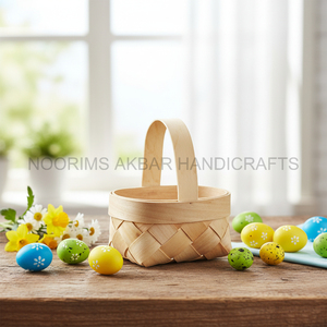 Chipwood Bamboo <b>Baskets</b> for Spring and <b>Easter</b> Handcrafted Natural Storage <b>Gift</b> Hampers Home Decor Bulk Supplier Exporter - Product Image 4