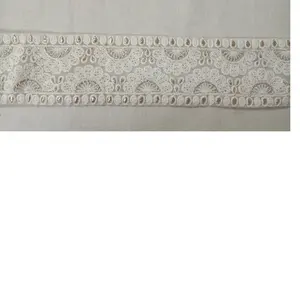 Pita Bordir Putih dengan Bordir Warna Sendiri Cocok untuk Digunakan Dalam Gaun Pengantin dan Ideal untuk Dijual Kembali