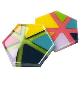 <b>Epoxy</b> Resin Coaster Tea Cup Flower Resin Coaster Handmade Royal Look Available resin coaster - Product Image 5