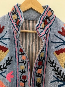 Patrón floral hecho a mano con forro y botones hechos a mano Abrigo suave Ropa de invierno Chaqueta Abrigo Floral Abrigo de mujer - Product Image 2