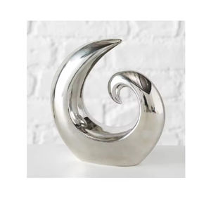 Escultura de estilo más nuevo para mesa de oficina Escultura abstracta de forma ovalada de alta calidad Fundición de aluminio Artículos de mesa modernos para el hogar - Product Image 6