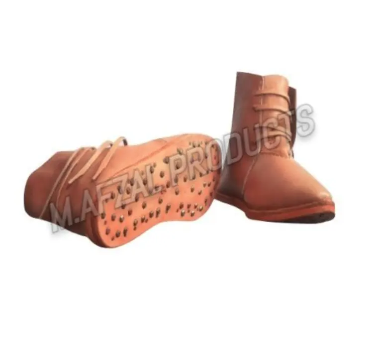 Alta calidad clásico 100% cuero genuino cuero Medieval productos de la guerra mundial zapatos vikingos