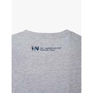 T-Shirt America's Cup 38 SINCE1851 in Jersey 100% Cotone Grigio con Design a Motivo Solido Personalizzabile - Product Image 4