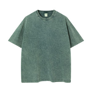 2024 gros Hip Hop 220 Gsm coton t-shirt lavé à l'acide pour hommes 100% coton T-shirt pour hommes coupe ample imprimé - Product Image 5