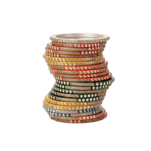 Thin Stone-Studded Moissanite Bangle Set Elegant <b>Rainbow</b> Stack Bracelets - Product Image 2
