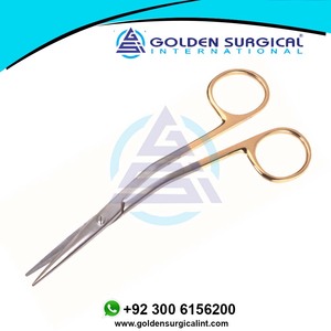 Ciseaux dentelés Fomon de 14 cm manche doré ciseaux nasaux et amygdales délicats en acier inoxydable - Product Image 2