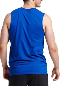 Chemises musclées sans manches pour hommes Séchage rapide 60% Coton-40% Polyester Débardeur Protection contre les odeurs Évacuation de l'humidité avec logo - Product Image 4