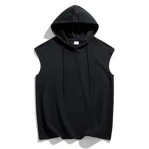 Custom Sleeveless Streetwear Hipster Vest Gym Wear Muscle Tank Top Men Running Singlets With Hood