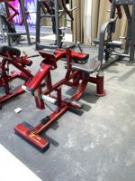 Machine commerciale de soulevé de mollets assis, réglable, avec genouillères, charge par plaques, barres de poids inclinées, tube ovale en acier, plaque de repose-pieds texturée, pour salle de sport