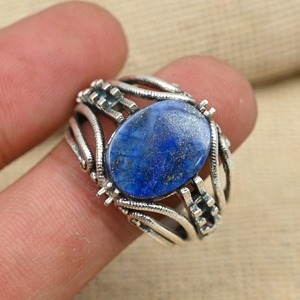 Lapis Gemstone <b>Ring</b> Jewelry For Women <b>Silver</b> <b>Boho</b> Style Jewelry 925 Sterling <b>Silver</b> Trending Handmade <b>Ring</b> Gift For Her - Product Image 3