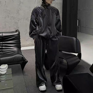 Ensemble de survêtement d'hiver pour hommes en velours avec fermeture éclair, pantalon large à jambes longues, deux pièces, sweat-shirts, survêtements - Product Image 6