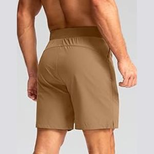 กางเกงกีฬาขาสั้นผู้ชายแห้งเร็วสำหรับฤดูร้อนกางเกงฝึกซ้อมลายพื้นสำหรับใส่วิ่งกลางแจ้งฟิตเนสลำลอง - Product Image 2