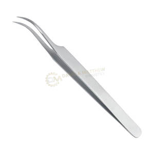 อุปกรณ์แต่งหน้าสำหรับขนตาปลอมแหนบปลายแหลมปลายแหลมแบบโค้งตรงทำจากสเตนเลสสตีล - Product Image 1