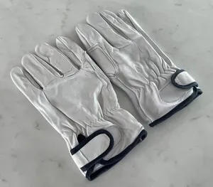 ถุงมือหนังแท้สำหรับ100% ถุงมือนิรภัยทำงานแฮนด์เมดป้องกันการบาดป้องกันสารเคมี - Product Image 5