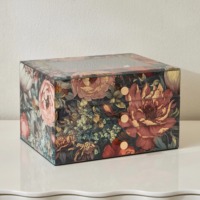 Boîte à bijoux élégante de conception florale de princesse avec le morceau de stockage décoratif de tiroir ajoutent le luxe et le charme à la vanité ou à la coiffeuse
