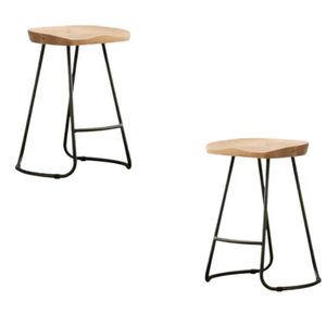 Nuevo taburete de bar de madera maciza de buen producto de moda con patas altas de metal Silla de restaurante Silla de Bar precio al por mayor de Indonesia - Product Image 6