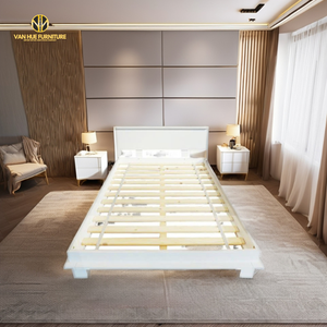 Lit Enfant Simple Cadres Blanc Minimaliste Bois Pin Combiné avec MDF pour Chambre à coucher | Van Hue - Product Image 2