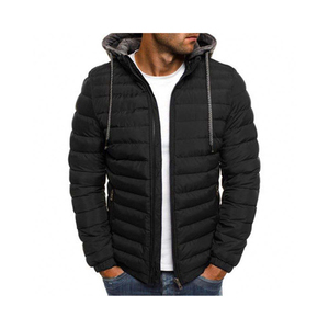 Chaqueta acolchada cálida informal de alta calidad para hombre, ropa de calle levantado y cuello de invierno con capucha en tela de cuero de lona de algodón, talla XL - Product Image 3