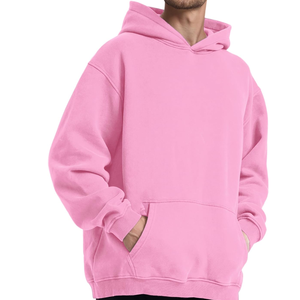 Sudaderas con capucha de algodón 100% de peso pesado personalizadas, Color rosa, desgastado, lavado ácido, diseño bordado, bolsillo económico - Product Image 5