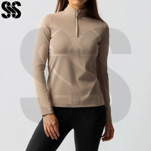 Chemises d'équitation pour femmes, tendance, légères, confortables, respirantes, de haute qualité, absorbant la transpiration, fermeture éclair - Product Image 2