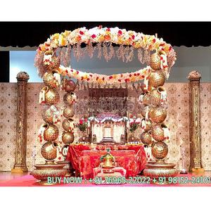 Marwadi Wedding Matka Pillars Mandap Setup Designer Pot Pillars Wedding Mandap Nueva fibra tallada Matka Style Wedding Mandap UK - Product Image 1