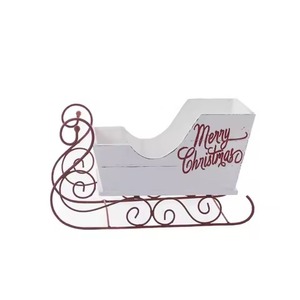 รถลากเลื่อนโลหะชุบสังกะสีดีไซน์หรูหราสำหรับตกแต่งคริสต์มาสโต๊ะเลื่อนเลื่อนโลหะแนววินเทจ - Product Image 2