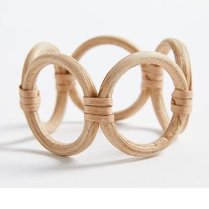 Vente en gros pas cher Anneau de serviette en rotin pour décoration de table avec strass et bling Anneau à boucle pour serviette de table - Product Image 5