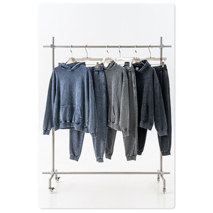 Pantalons de jogging pour homme STREETLAB, en coton molletonné 420 g/m², effet délavé, streetwear, vêtements d'hiver - Product Image 2