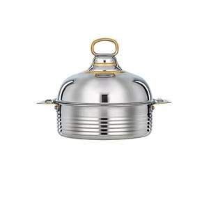 Casserole classique de haute qualité en acier inoxydable poli, écologique, chauffe-plats, buffet, fondue, service de table pour la maison, l'hôtel, la cuisine - Product Image 1