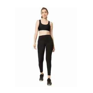 Conjunto de Sujetador deportivo y mallas de yoga transpirables sin costuras para entrenamiento de mujer sólida de alta elasticidad - Product Image 4