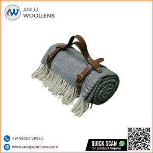 ผ้าห่มผ้าฝ้ายพิมพ์ลายก้างปลาคุณภาพสูงสำหรับใช้ในเทคนิคการทอผ้าถ่านสามารถกำหนดโลโก้ได้เอง - Product Image 5