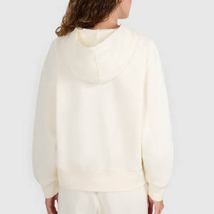 Nouveau design de gros pull beige à capuche à épaules tombantes avec logo personnalisé pour femmes sweats à capuche vierges anti-rides et respirants pour femmes - Product Image 1