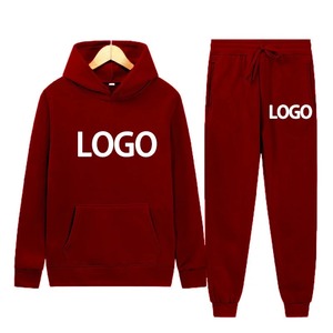 Conjunto de dos piezas personalizado para otoño e invierno con Sudadera con capucha y pantalones a prueba de viento, chándal de algodón 100% de moda para hombres de Color sólido - Product Image 5