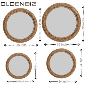 Decorative Wight Resin Inlay Wall Decor <b>Mirror</b> <b>for</b> <b>Bedroom</b> Hallways Living Room Washroom Round Shape Resin Frame Wall <b>Mirror</b> RDM - Product Image 3