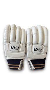 Guantes de cricket de cuero PU blanco de tamaño mediano de la mejor calidad con patrón liso Precio razonable para India - Product Image 2